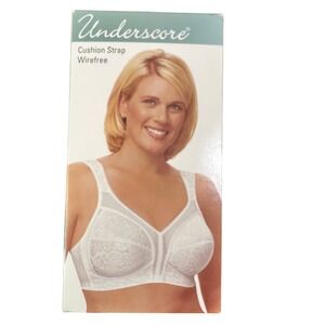 Underscore Cushion Strap Wirefree Bra White 44C‎ Full Coverage Support